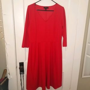 Lane Bryant Red V Neck Midi Dress Size 14/16
